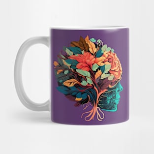 Floral Head with Colourful Flowers Mug